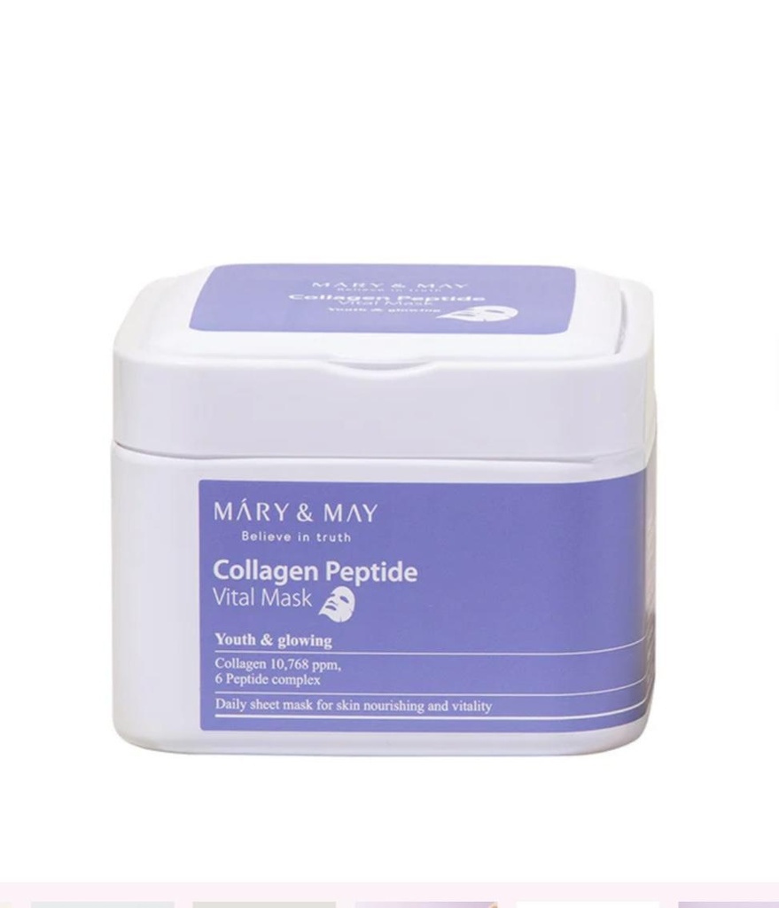 [m&m collagen peptide mask box] Collagen Peptide Vital Mask 30 Sheets